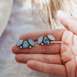 Ear Crawlers in Golden Hills Turquoise & Sterling Opal