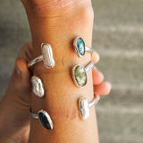 The Canyon Wrap Cuff in Pearl & Kyanite