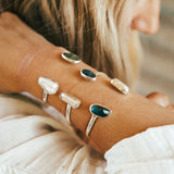 The Canyon Wrap Cuff in Pearl & Kyanite