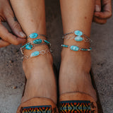 Anklet in Whitewater Turquoise w/ Blue Ridge Beads