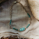 Anklet in Whitewater Turquoise w/ Blue Ridge Beads