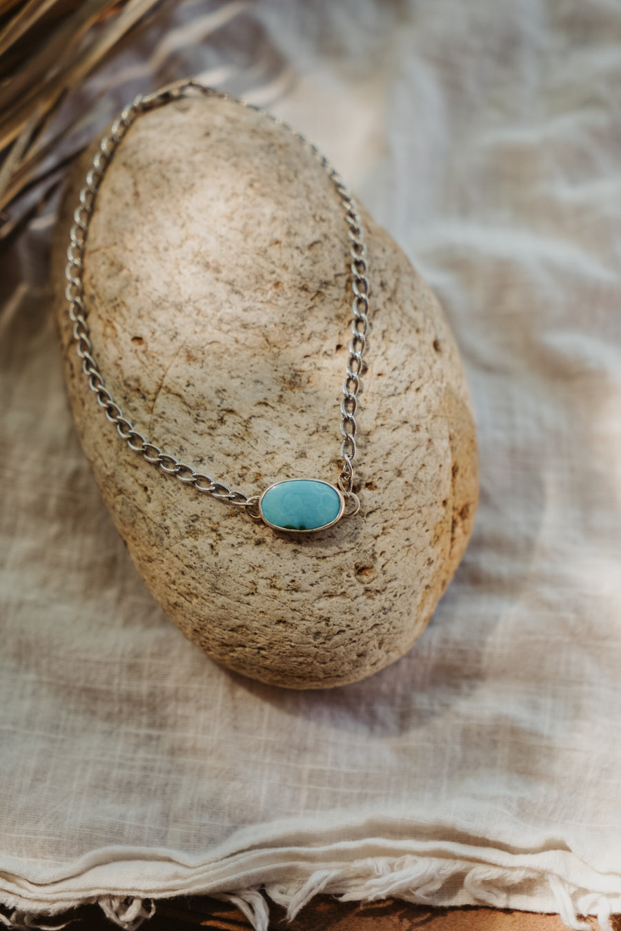 Anklet in Whitewater Turquoise