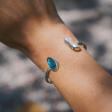 The Canyon Wrap Cuff in Pearl & Kyanite