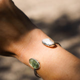 The Canyon Wrap Cuff in Pearl & Kyanite