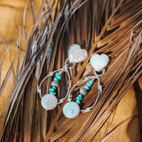 Not Your Mama's Pearl Earrings with Hubei Turquoise Beads