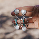 Not Your Mama's Pearl Earrings with Hubei Turquoise Beads