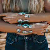 Statement Cuff in White Buffalo & Tyrone Turquoise