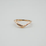 Crescent Echo Ring with Diamonds