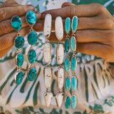 Statement Drip Earrings in Whitewater Turquoise