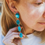 Statement Drip Earrings in Whitewater Turquoise