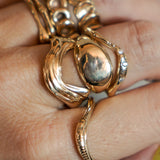 Crescent Echo Ring with Diamonds