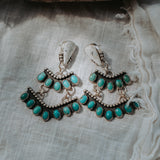 Statement Earrings in Kingman Turquoise & White Buffalo