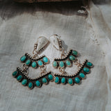 Statement Earrings in Kingman Turquoise & White Buffalo