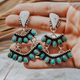 Statement Earrings in Kingman Turquoise & White Buffalo