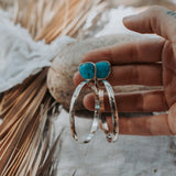 Stud Hoop Earrings in Sonoran Gem Turquoise