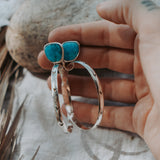 Stud Hoop Earrings in Sonoran Gem Turquoise