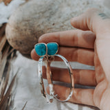 Stud Hoop Earrings in Sonoran Gem Turquoise