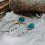 Stud Hoop Earrings in Sonoran Gem Turquoise