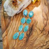 Statement Drip Earrings in Whitewater Turquoise