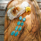 Statement Drip Earrings in Whitewater Turquoise