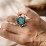 The Flora Ring in Sonoran Mountain Turquoise (Size 6.75)