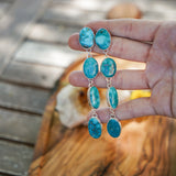 Statement Drip Earrings in Whitewater Turquoise