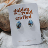 Stud Earrings in Golden Hills Turquoise