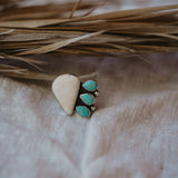 White Buffalo + Hubei Turquoise Ring (Size 8.5)