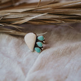 White Buffalo + Hubei Turquoise Ring (Size 8.5)