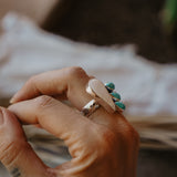 White Buffalo + Hubei Turquoise Ring (Size 8.5)