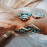 Statement Cuff in Royston Ribbon & Hubei Turquoise (size small)