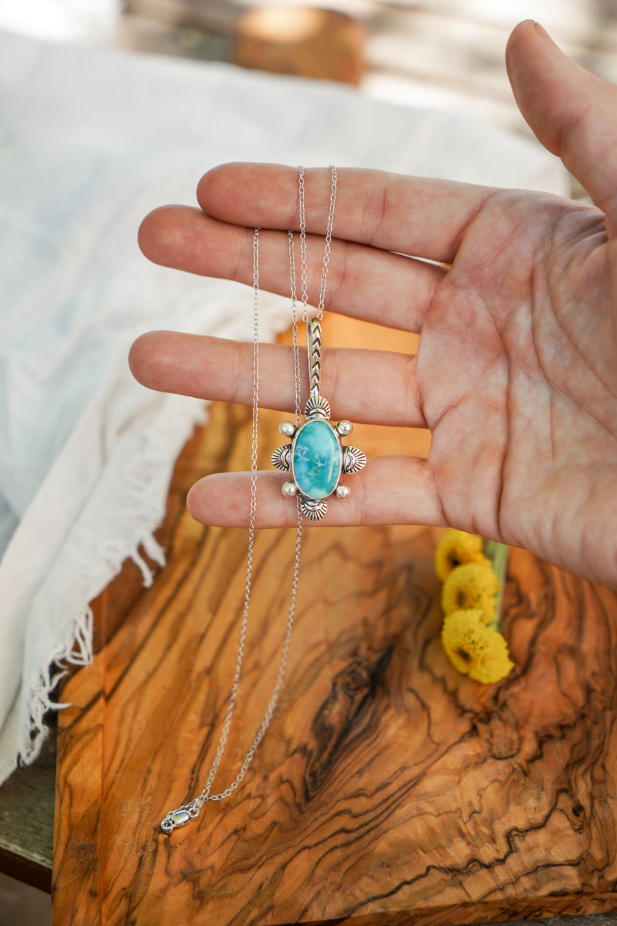 Pendant in Whitewater Turquoise