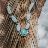 Statement Choker in Giraffe Turquoise & White Buffalo