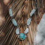 Statement Choker in Giraffe Turquoise & White Buffalo