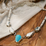 Necklace in Kingman Turquoise & White Buffalo