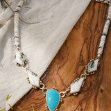 Necklace in Kingman Turquoise & White Buffalo