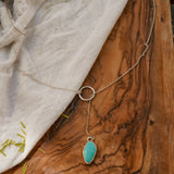 Dainty Lariat in Tyrone Turquoise