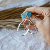 Stud Hoop Earrings in Sonoran Gem Turquoise