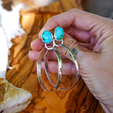 Stud Hoop Earrings in Sonoran Mountain Turquoise