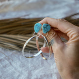 Stud Hoop Earrings in Sonoran Gem Turquoise