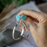 Stud Hoop Earrings in Sonoran Gem Turquoise