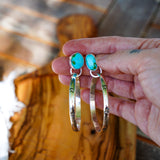 Stud Hoop Earrings in Sonoran Mountain Turquoise