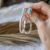 Stud Hoop Earrings in Kingman Turquoise