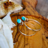 Stud Hoop Earrings in Sonoran Mountain Turquoise