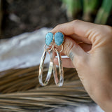 Stud Hoop Earrings in Sonoran Gem Turquoise