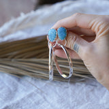 Stud Hoop Earrings in Sonoran Gem Turquoise