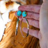 Stud Hoop Earrings in Sonoran Mountain Turquoise