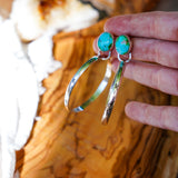 Stud Hoop Earrings in Sonoran Mountain Turquoise