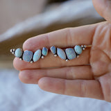 Ear Crawlers in Boulder Opal Doublet, Sterling Opal, & Larimar