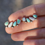 Ear Crawlers in Boulder Opal Doublet, Campitos, & Kingman Turquoise